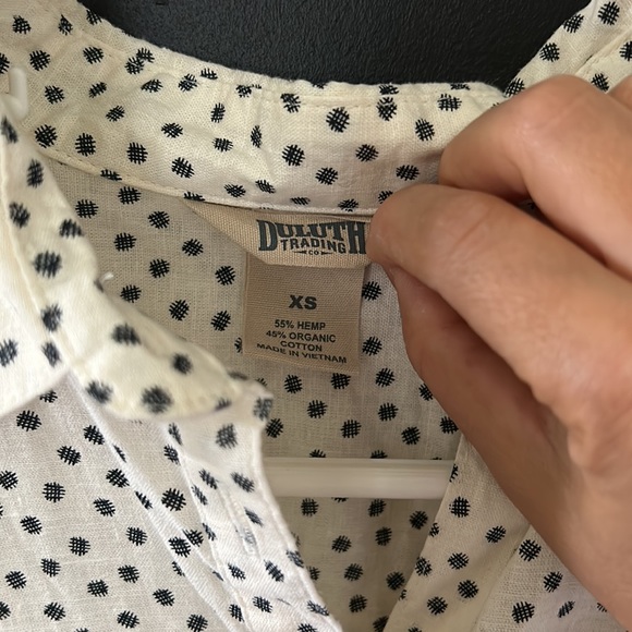 DULUTH Trading Co. Artisan Hemp Tunic in Polka Dot. XS - Picture 3 of 6